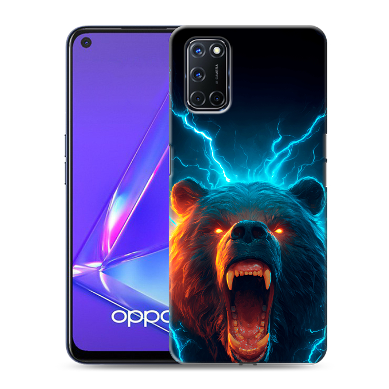 Пластиковый чехол на OPPO A52 с принтом Медведь Пластиковый чехол на OPPO A52 с принтом Медведь