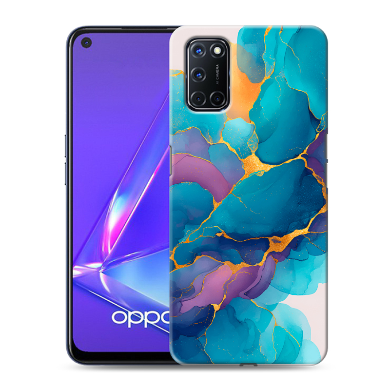 Силиконовый чехол на OPPO A52 с принтом Мрамор блестки Силиконовый чехол на OPPO A52 с принтом Мрамор блестки