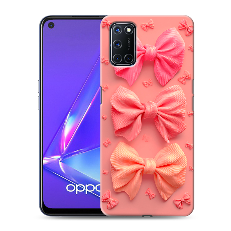 Пластиковый чехол на OPPO A52 с принтом Розовые бантики Пластиковый чехол на OPPO A52 с принтом Розовые бантики
