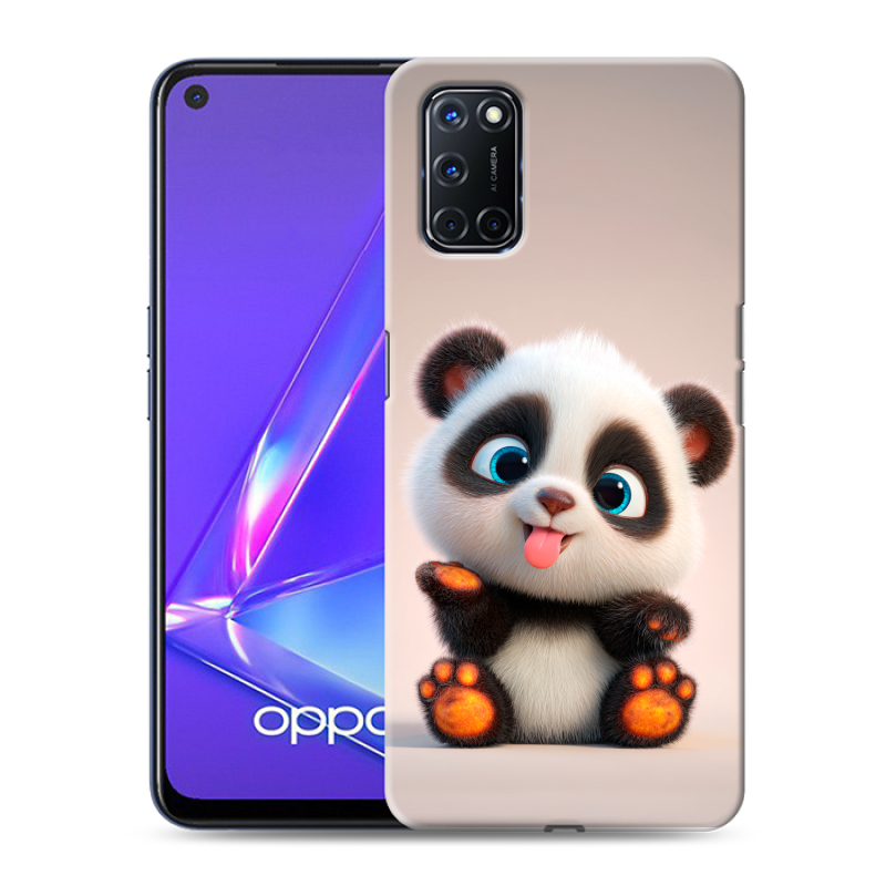 Пластиковый чехол на OPPO A52 с принтом милая панда Пластиковый чехол на OPPO A52 с принтом милая панда