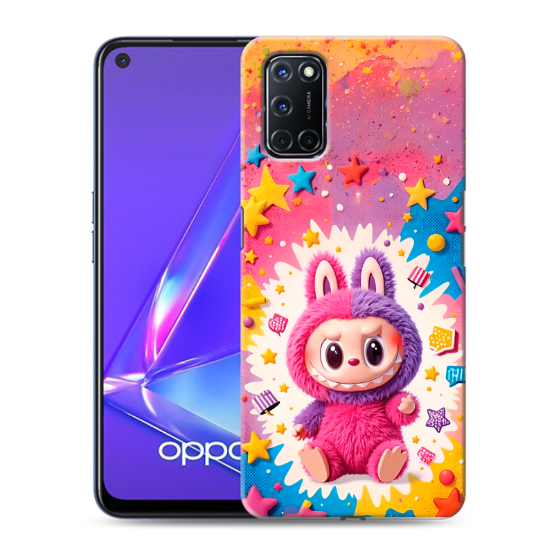 Пластиковый чехол на OPPO A52 с принтом Labubu Лабубу Пластиковый чехол на OPPO A52 с принтом Labubu Лабубу