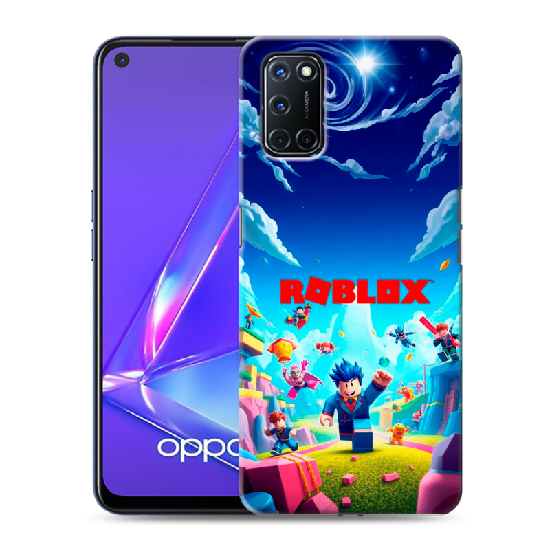Силиконовый противоударный чехол на OPPO A52 с принтом Roblox Роблокс Силиконовый противоударный чехол на OPPO A52 с принтом Roblox Роблокс