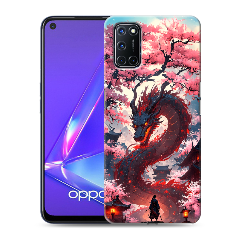 Пластиковый чехол на OPPO A52 с принтом Дракон Японский Пластиковый чехол на OPPO A52 с принтом Дракон Японский