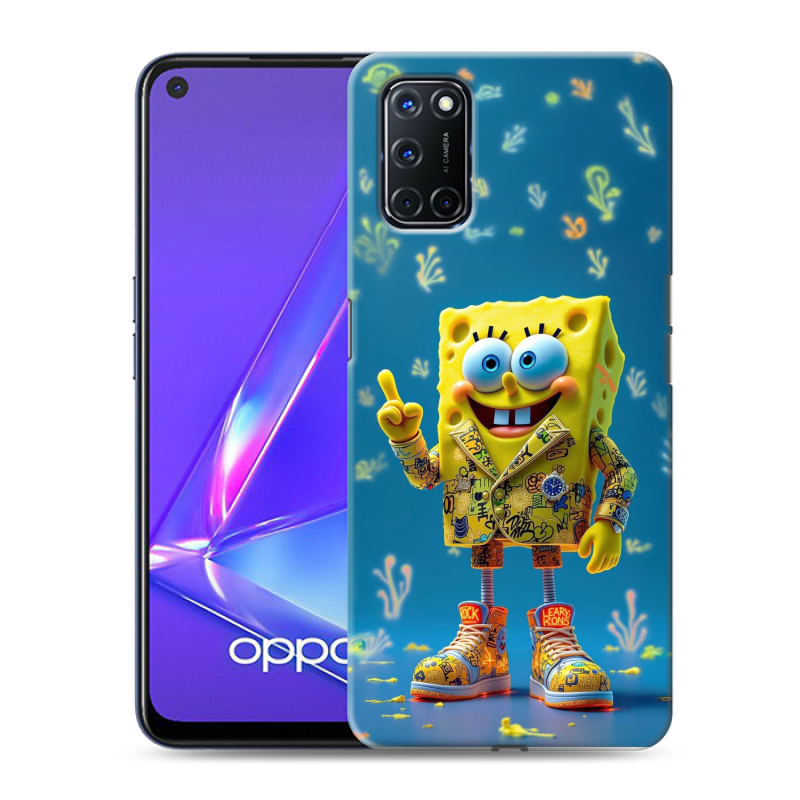 Силиконовый чехол на OPPO A52 с принтом Спанч боб Спанчбоб Силиконовый чехол на OPPO A52 с принтом Спанч боб Спанчбоб