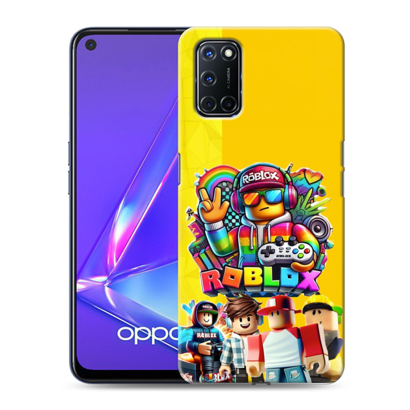 Силиконовый противоударный чехол на OPPO A52 с принтом Roblox Роблокс Силиконовый противоударный чехол на OPPO A52 с принтом Roblox Роблокс
