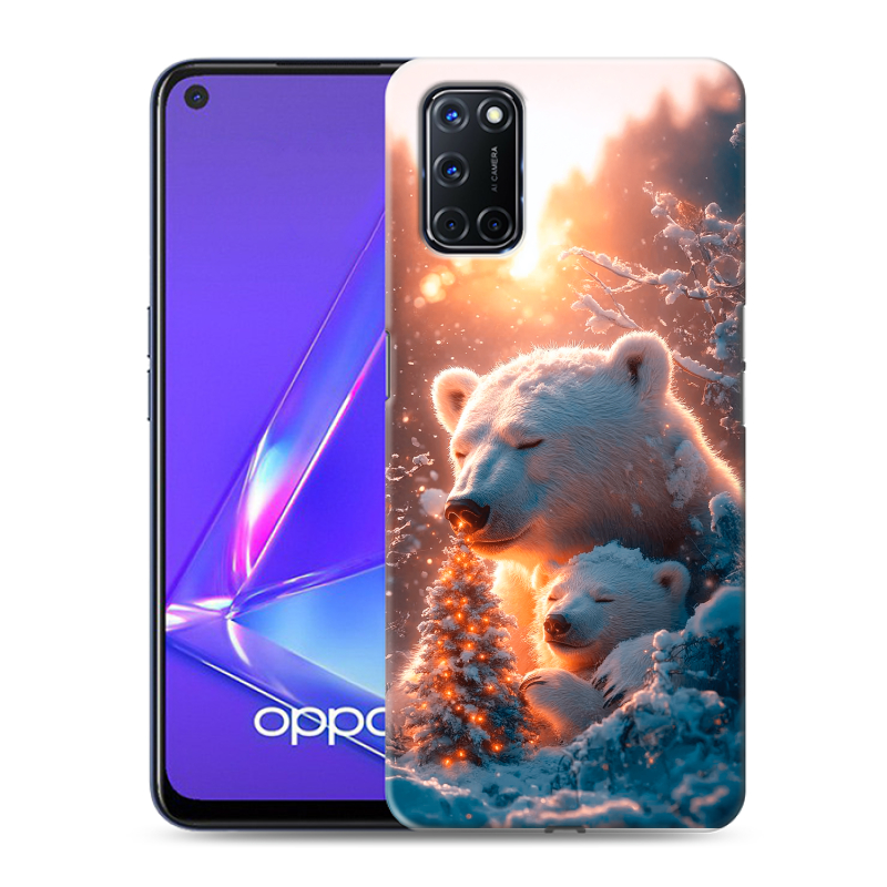 Силиконовый противоударный чехол на OPPO A52 с принтом Новый год Силиконовый противоударный чехол на OPPO A52 с принтом Новый год