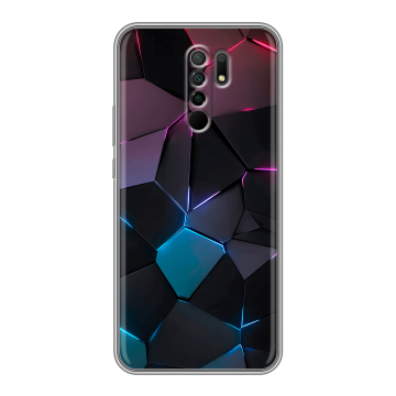 Силиконовый чехол на Xiaomi RedMi 9 с принтом Геометрия неона Силиконовый чехол на Xiaomi RedMi 9 с принтом Геометрия неона