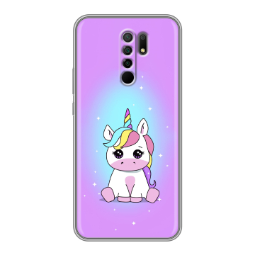 Силиконовый чехол на Xiaomi RedMi 9 с принтом Единорог Силиконовый чехол на Xiaomi RedMi 9 с принтом Единорог