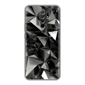 Силиконовый чехол на Xiaomi RedMi 9 с принтом Черные кристаллы Силиконовый чехол на Xiaomi RedMi 9 с принтом Черные кристаллы