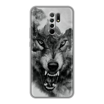 Силиконовый чехол на Xiaomi RedMi 9 с принтом Волк Силиконовый чехол на Xiaomi RedMi 9 с принтом Волк