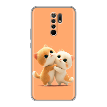 Силиконовый чехол на Xiaomi RedMi 9 с принтом Милые котики Силиконовый чехол на Xiaomi RedMi 9 с принтом Милые котики