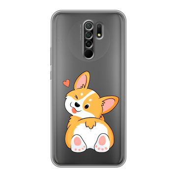 Силиконовый чехол на Xiaomi RedMi 9 с принтом Корги Силиконовый чехол на Xiaomi RedMi 9 с принтом Корги
