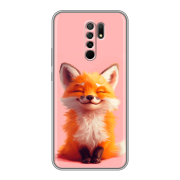 Силиконовый чехол на Xiaomi RedMi 9 с принтом милая лиса Силиконовый чехол на Xiaomi RedMi 9 с принтом милая лиса