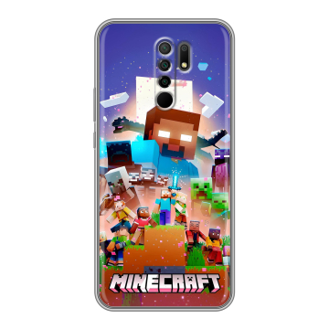 Силиконовый чехол на Xiaomi RedMi 9 с принтом Майнкрафт Minecraft Силиконовый чехол на Xiaomi RedMi 9 с принтом Майнкрафт Minecraft