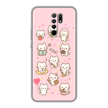 Силиконовый чехол на Xiaomi RedMi 9 с принтом Hello Kitty Хелоу Кити Силиконовый чехол на Xiaomi RedMi 9 с принтом Hello Kitty Хелоу Кити