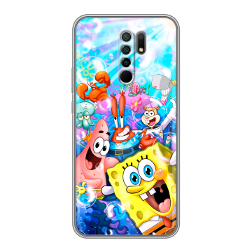Силиконовый чехол на Xiaomi RedMi 9 с принтом спанчбоб спанч боб Силиконовый чехол на Xiaomi RedMi 9 с принтом спанчбоб спанч боб