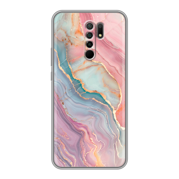 Силиконовый чехол на Xiaomi RedMi 9 с принтом розовый мрамор Силиконовый чехол на Xiaomi RedMi 9 с принтом розовый мрамор