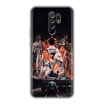 Силиконовый чехол на Xiaomi RedMi 9 с принтом Реал Роналдо Real Ronaldo Силиконовый чехол на Xiaomi RedMi 9 с принтом Реал Роналдо Real Ronaldo