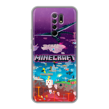 Силиконовый чехол на Xiaomi RedMi 9 с принтом Майнкрафт Minecraft Силиконовый чехол на Xiaomi RedMi 9 с принтом Майнкрафт Minecraft
