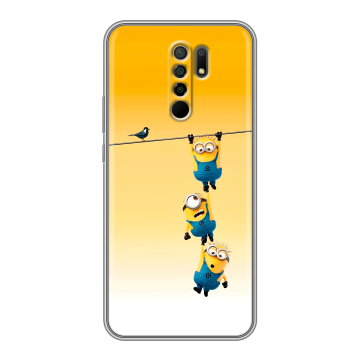 Силиконовый чехол на Xiaomi RedMi 9 с принтом Миньоны Силиконовый чехол на Xiaomi RedMi 9 с принтом Миньоны