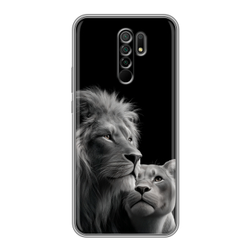 Силиконовый чехол на Xiaomi RedMi 9 с принтом Лев кошки