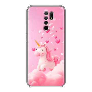 Силиконовый чехол на Xiaomi RedMi 9 с принтом Единорог Силиконовый чехол на Xiaomi RedMi 9 с принтом Единорог