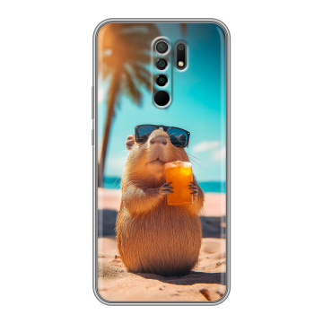 Силиконовый чехол на Xiaomi RedMi 9 с принтом Капибара Силиконовый чехол на Xiaomi RedMi 9 с принтом Капибара