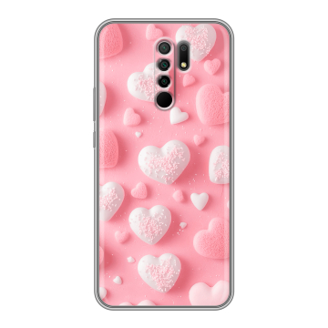 Силиконовый чехол на Xiaomi RedMi 9 с принтом Сердечки Силиконовый чехол на Xiaomi RedMi 9 с принтом Сердечки