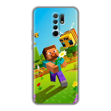 Силиконовый чехол на Xiaomi RedMi 9 с принтом Майнкрафт Minecraft Силиконовый чехол на Xiaomi RedMi 9 с принтом Майнкрафт Minecraft