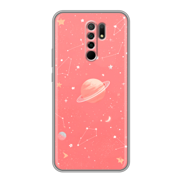 Силиконовый чехол на Xiaomi RedMi 9 с принтом Розовый космос