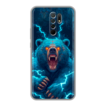Силиконовый чехол на Xiaomi RedMi 9 с принтом Медведь