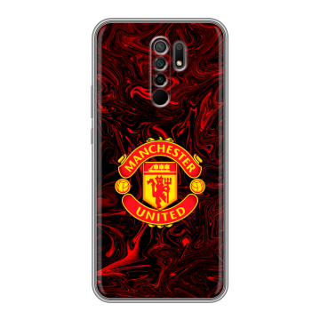 Силиконовый чехол на Xiaomi RedMi 9 с принтом Manchester United Силиконовый чехол на Xiaomi RedMi 9 с принтом Manchester United