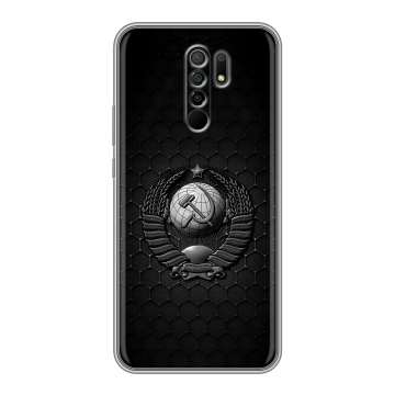 Силиконовый чехол на Xiaomi RedMi 9 с принтом Герб Флаг СССР Силиконовый чехол на Xiaomi RedMi 9 с принтом Герб Флаг СССР