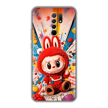 Силиконовый чехол на Xiaomi RedMi 9 с принтом Labubu Лабубу Силиконовый чехол на Xiaomi RedMi 9 с принтом Labubu Лабубу