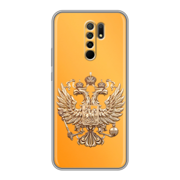 Силиконовый чехол на Xiaomi RedMi 9 с принтом Герб Флаг России Силиконовый чехол на Xiaomi RedMi 9 с принтом Герб Флаг России