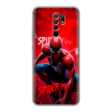 Силиконовый чехол на Xiaomi RedMi 9 с принтом Spiderman Человек паук Силиконовый чехол на Xiaomi RedMi 9 с принтом Spiderman Человек паук