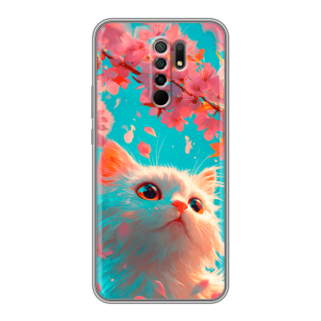 Силиконовый чехол на Xiaomi RedMi 9 с принтом Красивый кот Силиконовый чехол на Xiaomi RedMi 9 с принтом Красивый кот