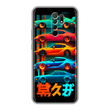 Силиконовый чехол на Xiaomi RedMi 9 с принтом машины тачки Силиконовый чехол на Xiaomi RedMi 9 с принтом машины тачки