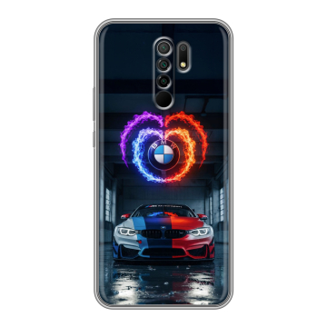 Силиконовый чехол на Xiaomi RedMi 9 с принтом BMW БМВ Силиконовый чехол на Xiaomi RedMi 9 с принтом BMW БМВ