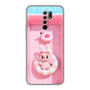 Силиконовый чехол на Xiaomi RedMi 9 с принтом Labubu Лабубу Силиконовый чехол на Xiaomi RedMi 9 с принтом Labubu Лабубу