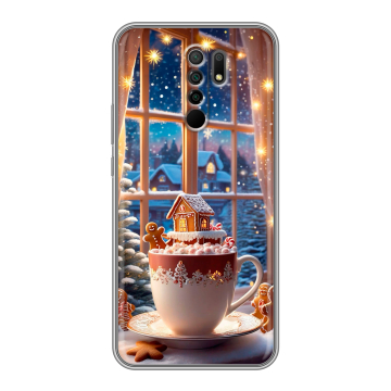 Силиконовый чехол на Xiaomi RedMi 9 с принтом Новый год Силиконовый чехол на Xiaomi RedMi 9 с принтом Новый год