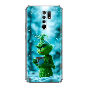 Силиконовый чехол на Xiaomi RedMi 9 с принтом Новый год гринч Силиконовый чехол на Xiaomi RedMi 9 с принтом Новый год гринч