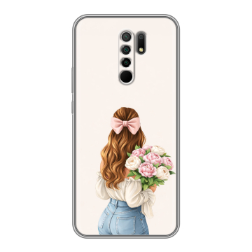 Силиконовый чехол на Xiaomi RedMi 9 с принтом женский Силиконовый чехол на Xiaomi RedMi 9 с принтом женский