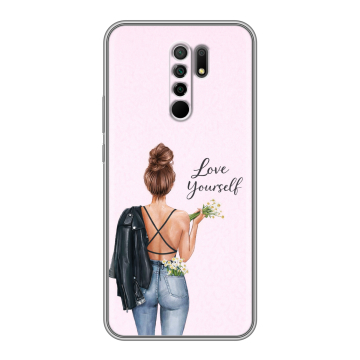 Силиконовый чехол на Xiaomi RedMi 9 с принтом женский Силиконовый чехол на Xiaomi RedMi 9 с принтом женский