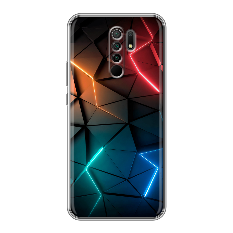 Силиконовый чехол на Xiaomi RedMi 9 с принтом Абстракция неон Силиконовый чехол на Xiaomi RedMi 9 с принтом Абстракция неон