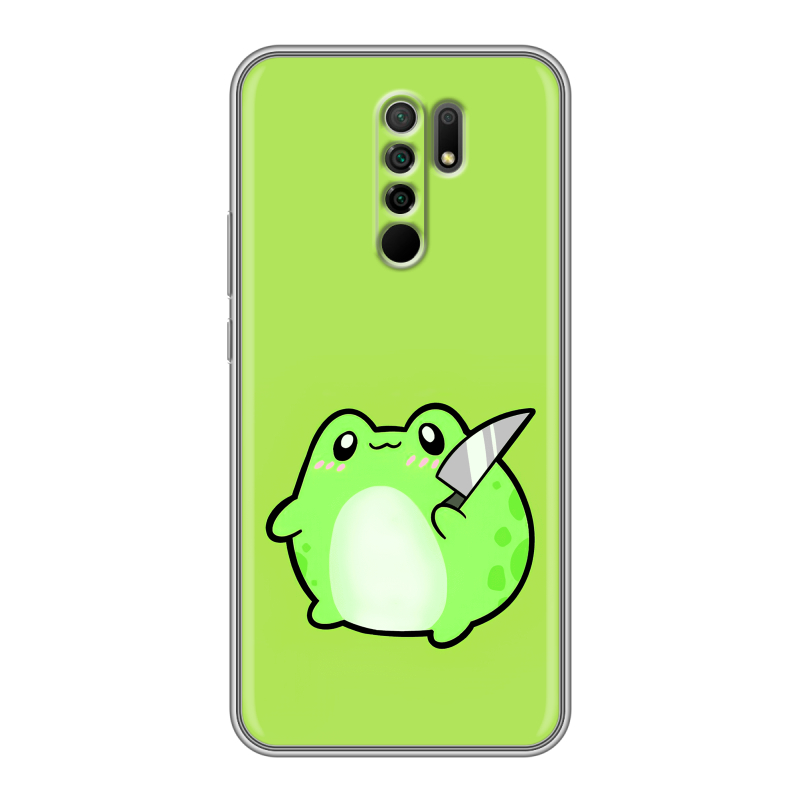 Силиконовый противоударный чехол на Xiaomi RedMi 9 с принтом Лягушенок Силиконовый противоударный чехол на Xiaomi RedMi 9 с принтом Лягушенок