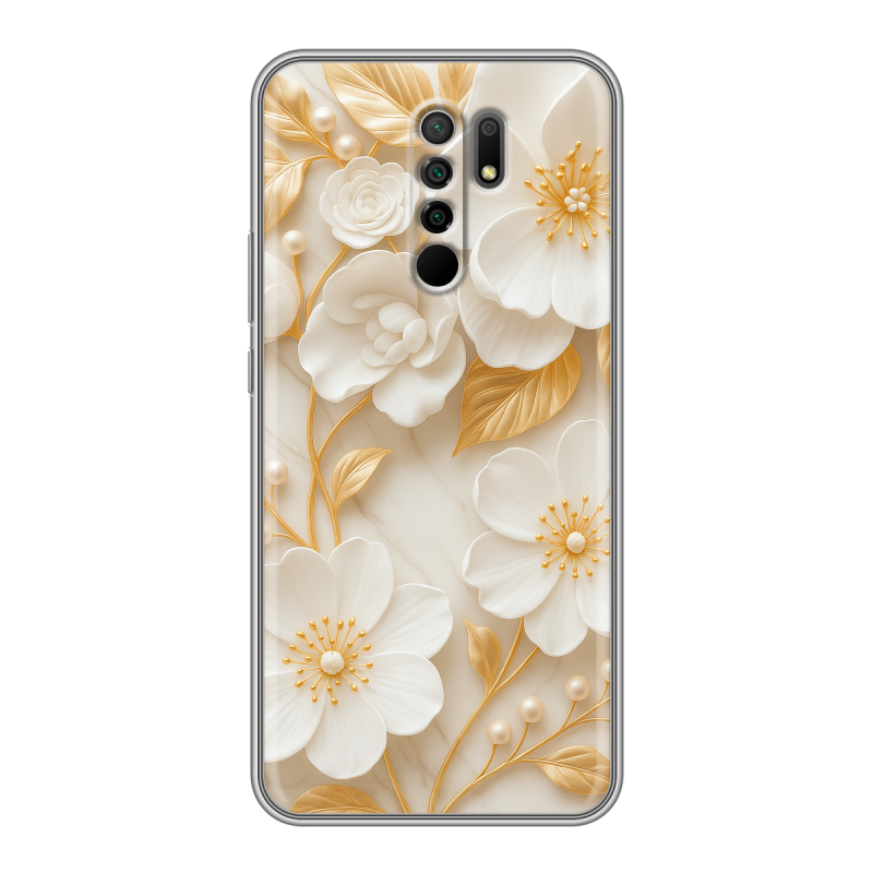 Силиконовый чехол на Xiaomi RedMi 9 с принтом Цветы Силиконовый чехол на Xiaomi RedMi 9 с принтом Цветы