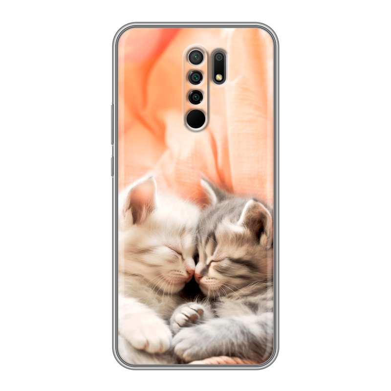 Силиконовый противоударный чехол на Xiaomi RedMi 9 с принтом Котята Силиконовый противоударный чехол на Xiaomi RedMi 9 с принтом Котята
