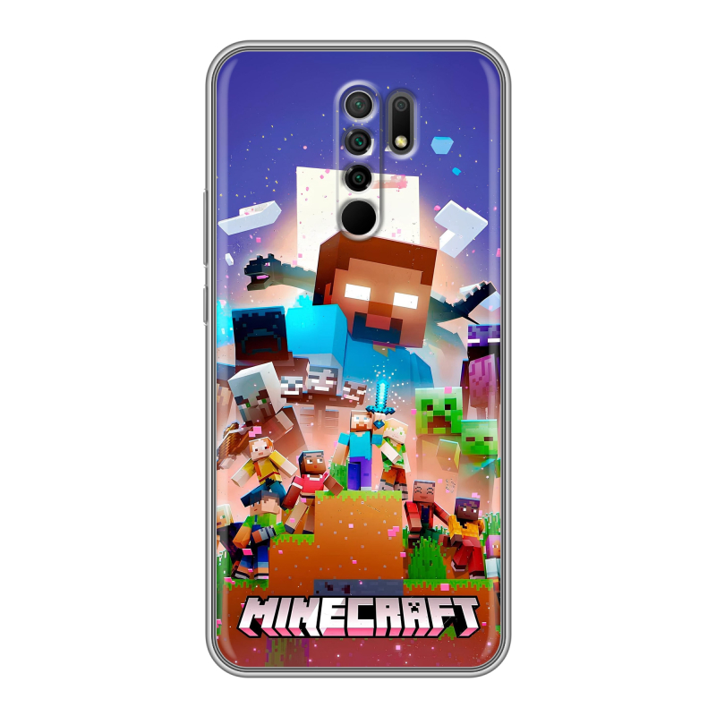 Силиконовый чехол на Xiaomi RedMi 9 с принтом Майнкрафт Minecraft Силиконовый чехол на Xiaomi RedMi 9 с принтом Майнкрафт Minecraft