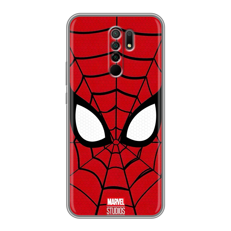 Силиконовый чехол на Xiaomi RedMi 9 с принтом человек паук spiderman Силиконовый чехол на Xiaomi RedMi 9 с принтом человек паук spiderman